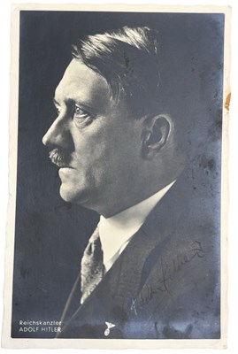 Lot 1075 - Black and white postcard photograph depicting...