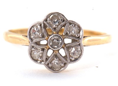 Lot 1 - An 18ct diamond ring, set with single cut...