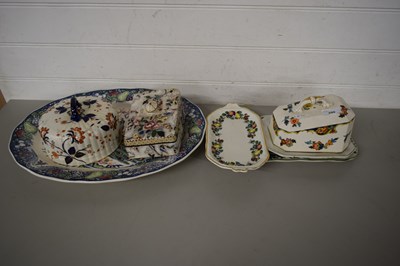 Lot 200 - MIXED LOT OVAL MEAT PLATES, VARIOUS CHEESE...