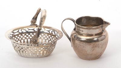 Lot 15 - Mixed Lot: A small silver cream jug of plain...