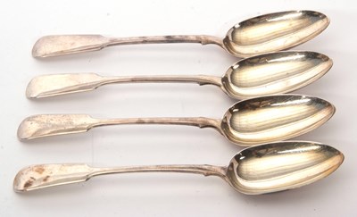 Lot 17 - A group of four Victorian silver fiddle...