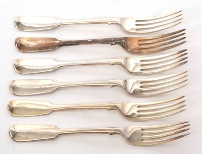 Lot 18 - Mixed Lot: Six Victorian silver fiddle pattern...
