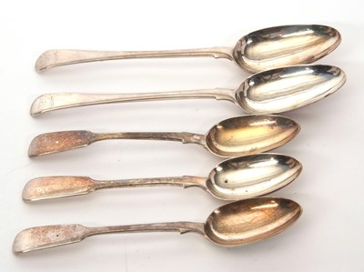 Lot 19 - Mixed Lot:  Three Victorian fiddle pattern...