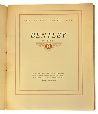 Lot 971 - Bentley 3 1/2 Litre “the silent Sports Car”...