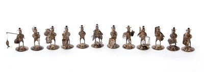 Lot 32 - A group of twelve Hong Kong silver miniature...