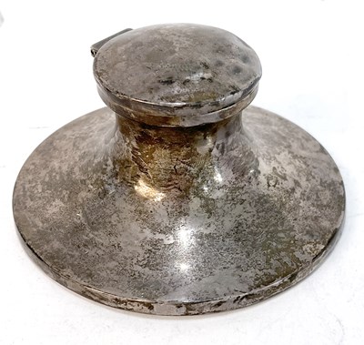 Lot 35 - A George VI silver capstan inkwell of typical...