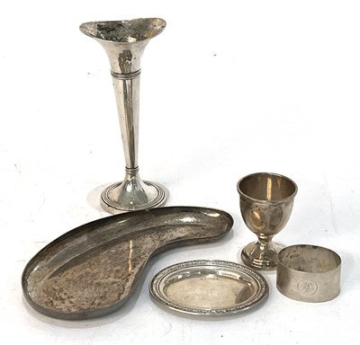 Lot 44 - Mixed Lot: Elizabeth II silver kidney shaped...
