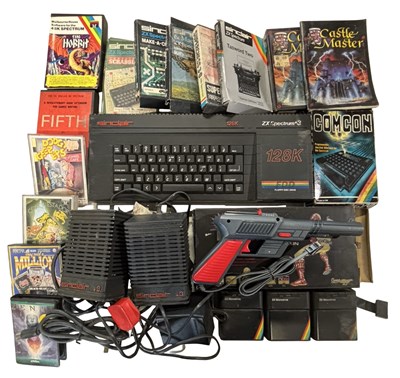 Lot 465 - A Sinclair 128K ZX Spectrum +3 together with...
