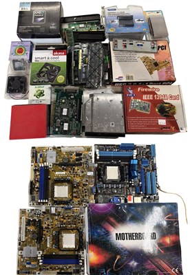 Lot 474 - A large box of various motherboards, cooling...