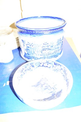 Lot 22 - A Doulton Burslem willow pattern jardiniere...