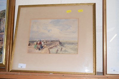 Lot 32 - 19th Century school study of fisherfolk on a...
