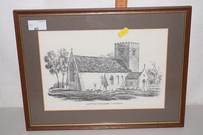 Lot 40 - A coloured print Ketteringham Church