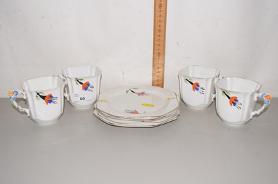 Lot 60 - A Royal Stafford Art Deco style group of four...