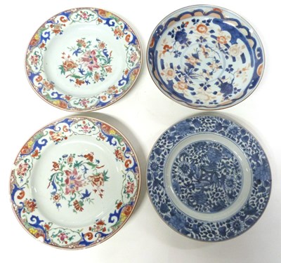Lot 206 - Four 18th Century Chinese porcelain plates,...