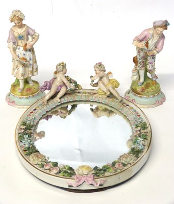 Lot 213 - Late 19th Century continental porcelain oval...