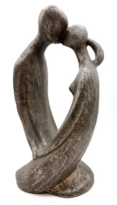 Lot 227 - A pottery model of lovers signed by Geert...