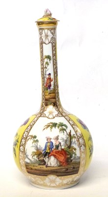 Lot 228 - A Dresden vase decorated in Meissen style with...