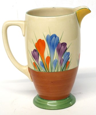 Lot 236 - A Clarice Cliff jug in the crocus pattern,...