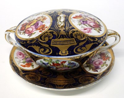 Lot 240 - A 19th Century Derby tureen, cover and stand,...