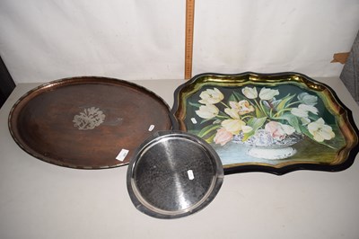Lot 201 - Mixed Lot: Copper serving tray, a further...