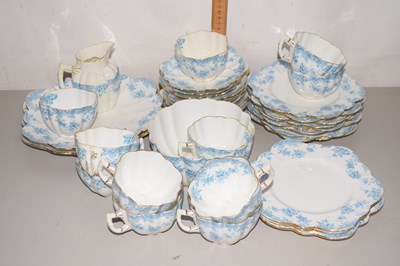 Lot 205 - Quantity of Edwardian blue floral and gilt...