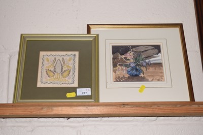 Lot 217 - Jane Cort, stil life study of flowers together...
