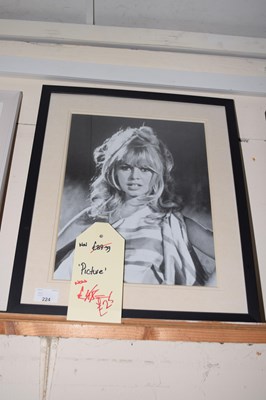 Lot 224 - Monochrome print of Bridgitte Bardot