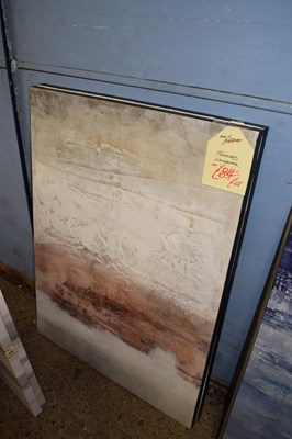 Lot 232 - Two modern canvas pictures of textured tall...