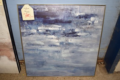 Lot 233 - Large textured canvas picture of sea waves