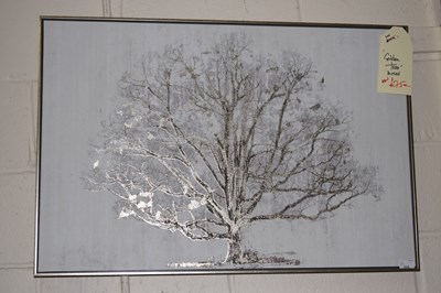 Lot 235 - Textured canvas print of a golden tree