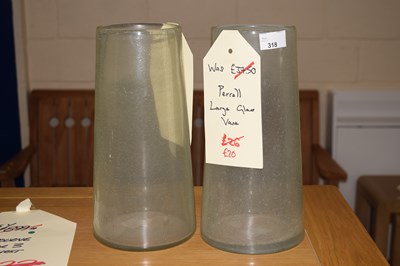 Lot 318 - A pair of Perrell glass vases
