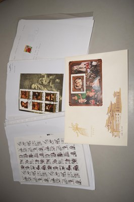 Lot 502 - A collection of world stamps on leaves