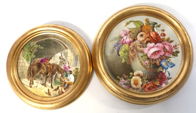 Lot 295 - Two porcelain plaques, one possibly Minton by...