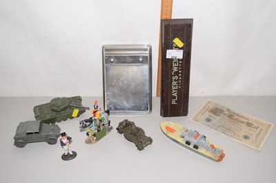 Lot 560 - Mixed Lot: A metal mounted note pad, a Players...