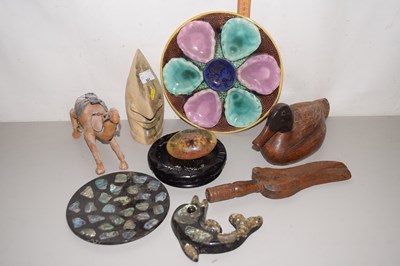 Lot 561 - Mixed Lot: A Majolica shell formed dish...