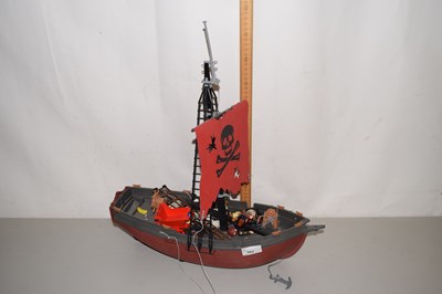 Lot 582 - A Playmobil Pirate Ship with figures