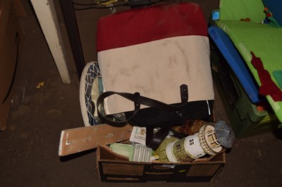Lot 600 - Box of various house clearance sundries, model...