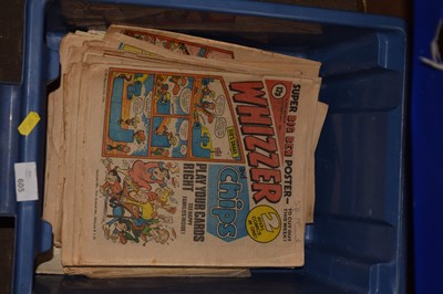 Lot 605 - One box of vintage comics to include Whizzer,...