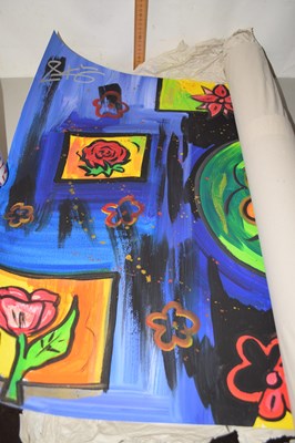 Lot 619 - Stanley King Happy Flowers, unframed picture...