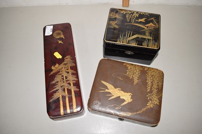 Lot 625 - Three lacquered Oriental boxes