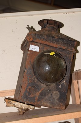 Lot 647 - A vintage railway lantern