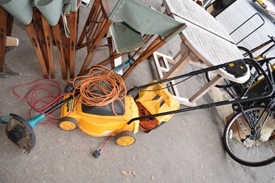 Lot 383 - A lawnmower together with an electric strimmer
