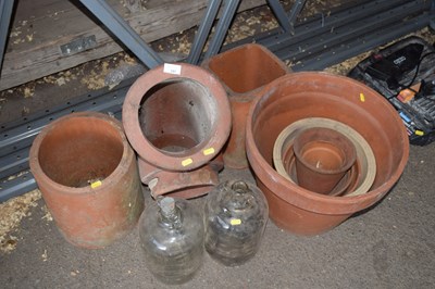 Lot 397 - Mixed lot of terracotta planters, stacks etc