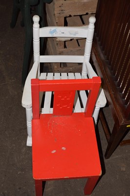 Lot 788 - A child's rocking chair and a red painted...