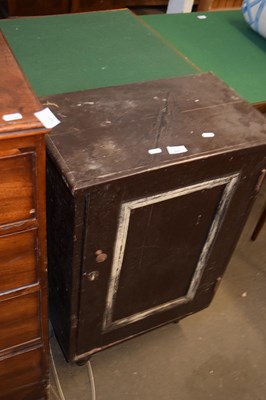 Lot 840 - A stained pine single door cupboard