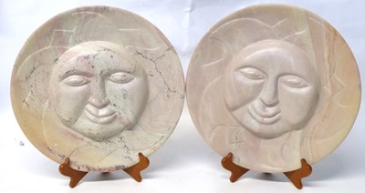 Lot 330 - A pair of Kenyan Kisii soap stone plates, the...