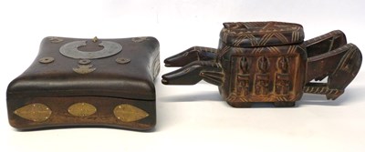 Lot 332 - An East African Zoomorphic box with lift off...