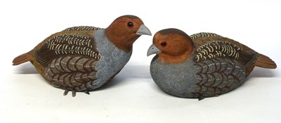 Lot 334 - John G Brown, a pair of carved models of...
