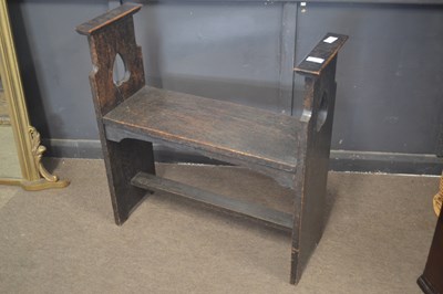 Lot 359 - A small oak window seat or bench in the Arts &...