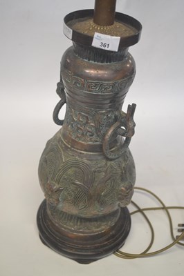 Lot 361 - A 19th Century Chinese copper baluster vase...